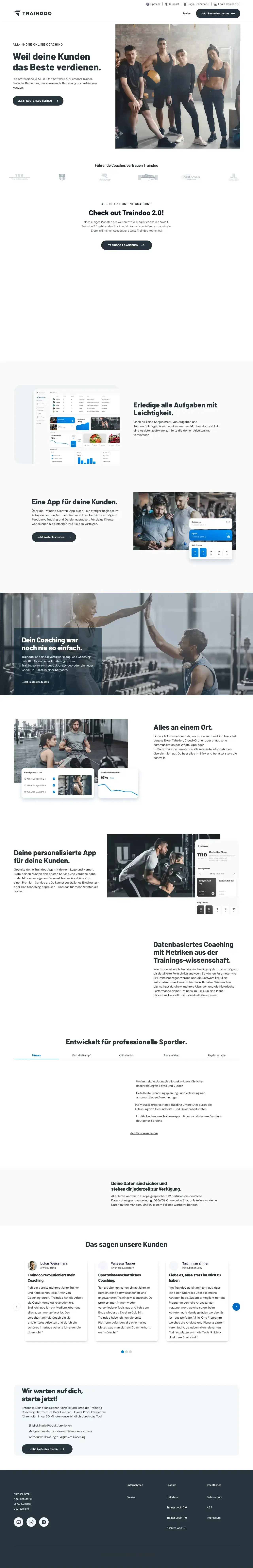 Screenshot von Traindoo