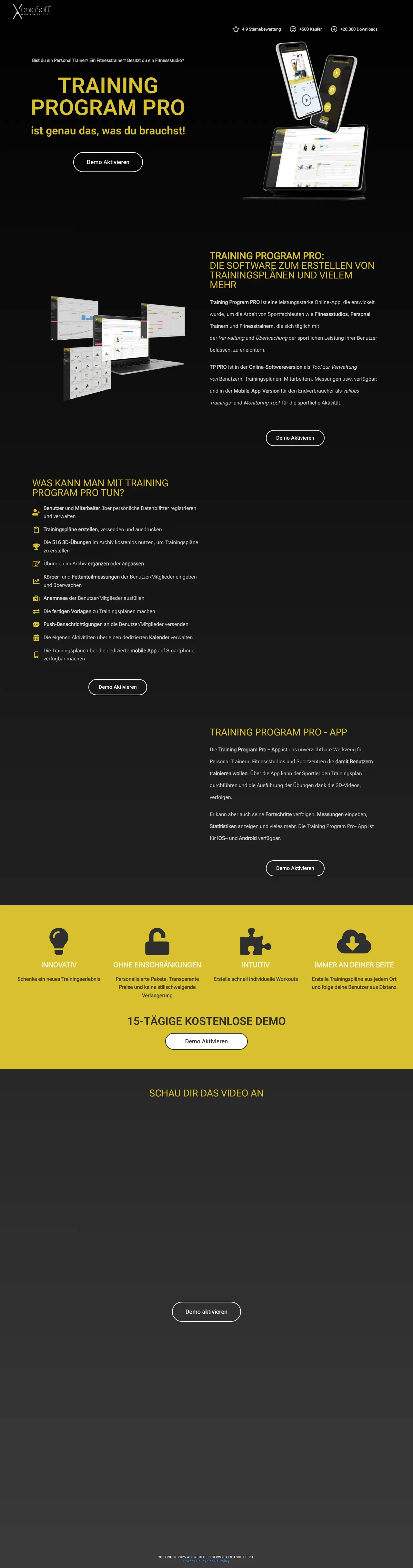 Screenshot von Training Program Pro