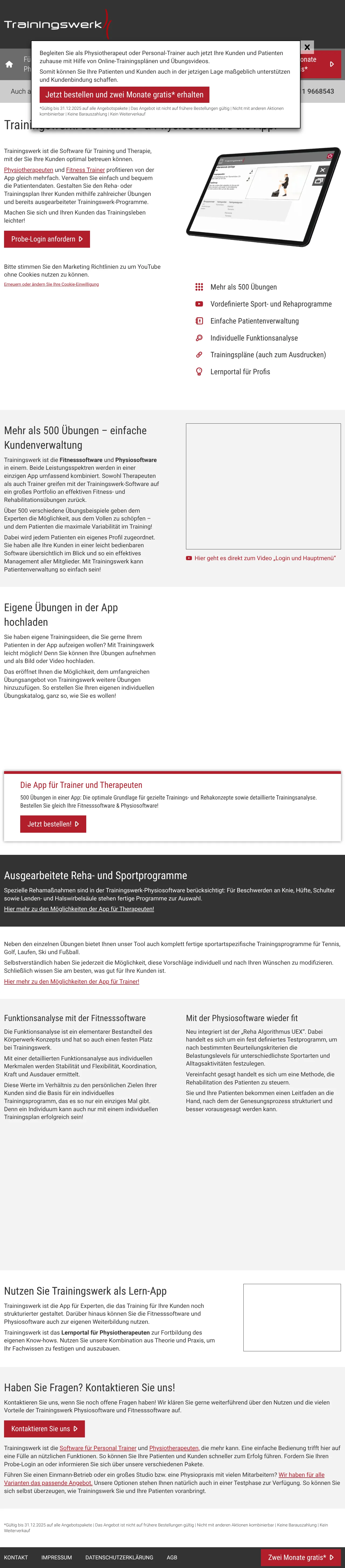 Screenshot von Trainingswerk