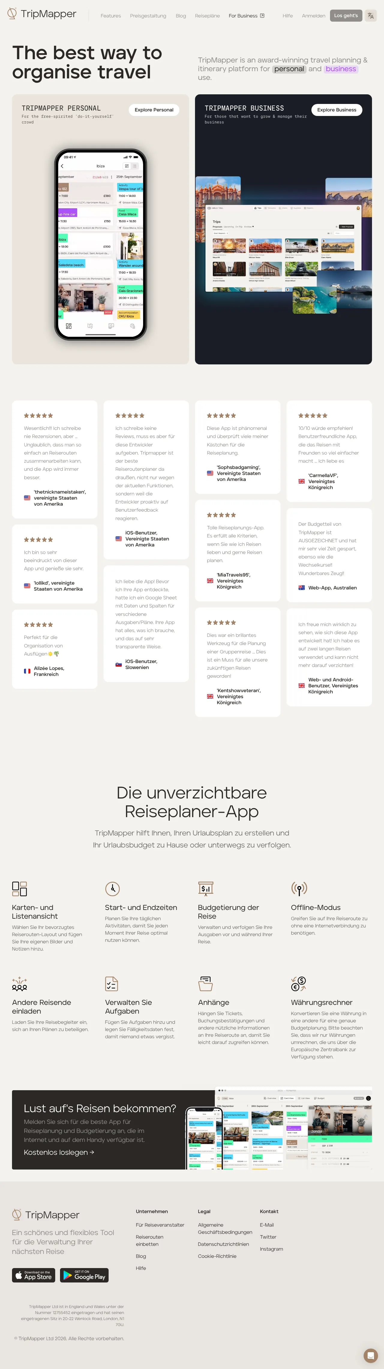 Screenshot von TripMapper
