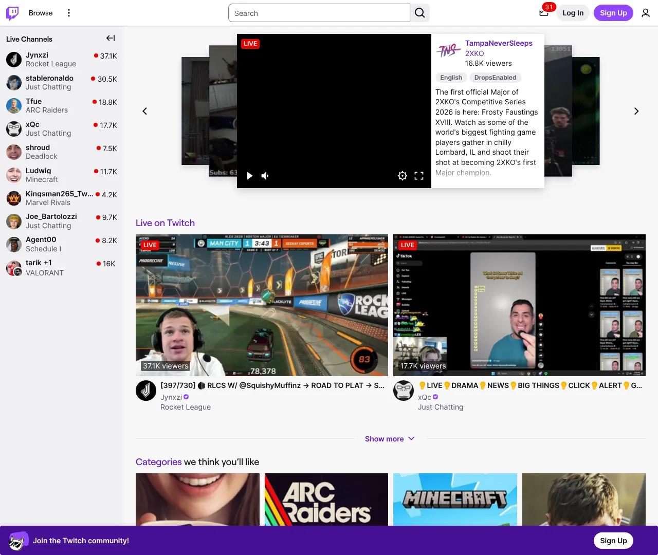Screenshot von Twitch