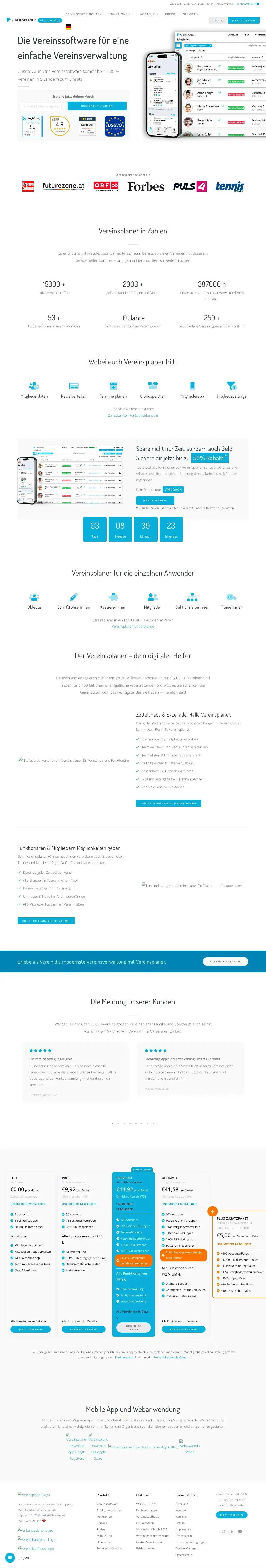 Screenshot von Vereinsplaner