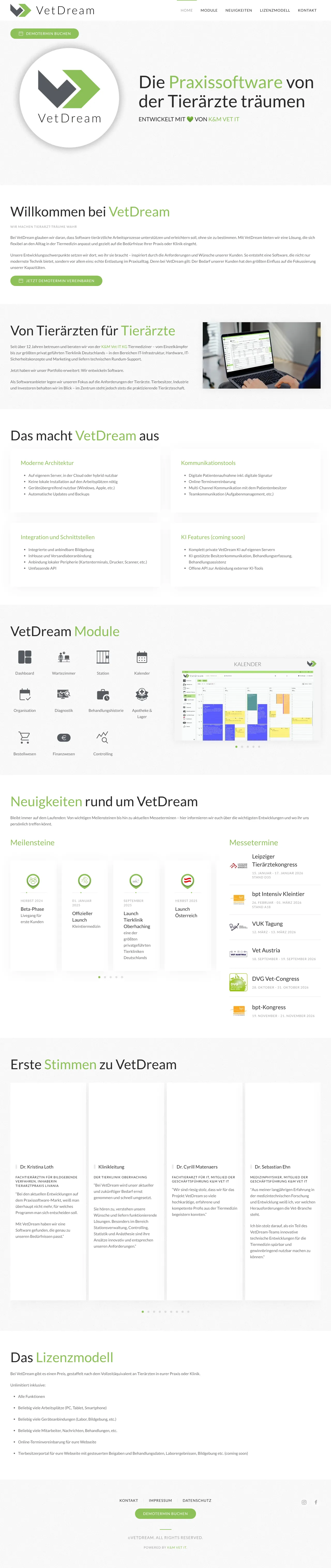 Screenshot von VetDream