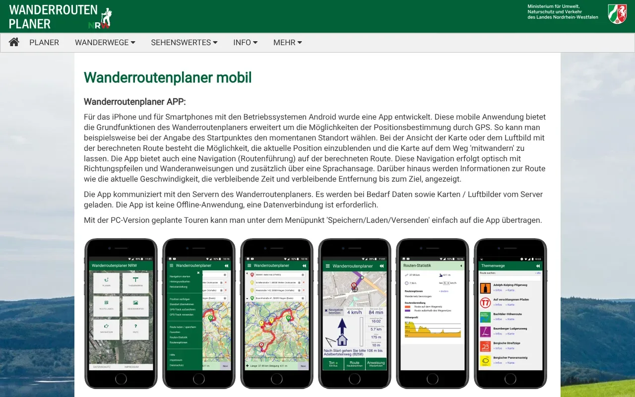 Wanderroutenplaner NRW