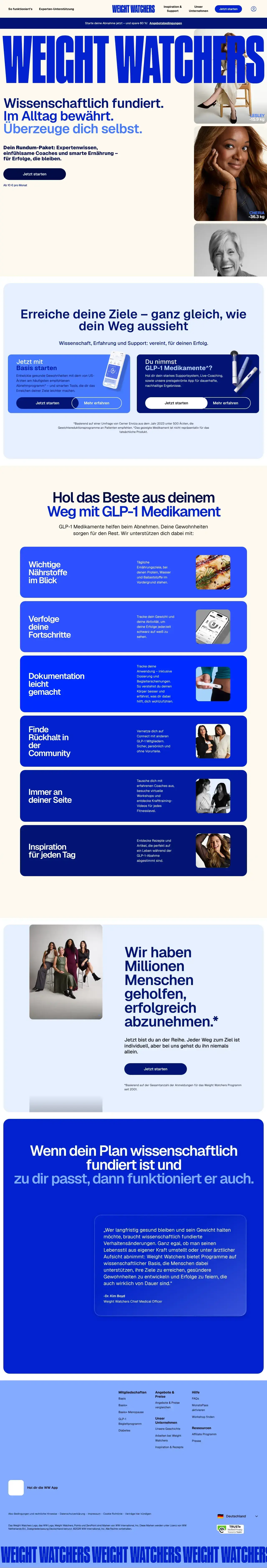 Screenshot von WeightWatchers