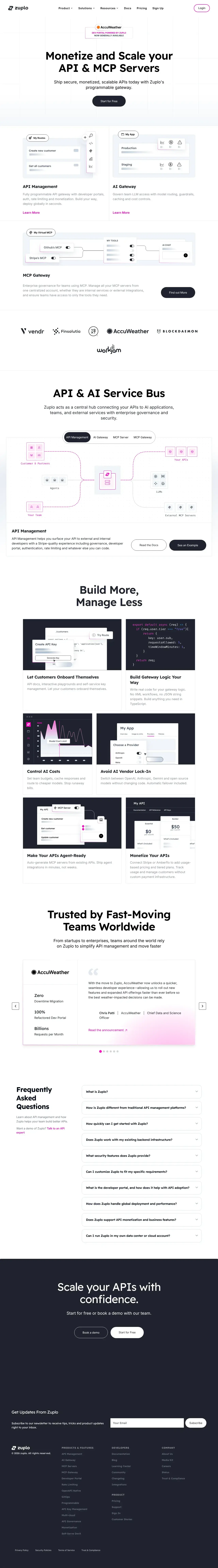 Screenshot von Zuplo